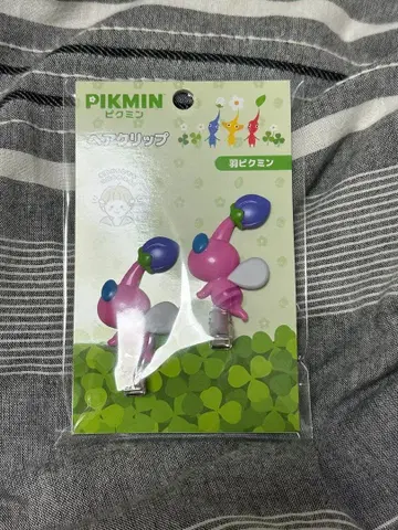 피크민 헤어 클립 2개 세트 핑크