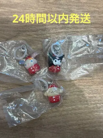 산리오 딸기 메지루시 액세서리 쿠로미 우사하나 폼폼푸딩 세트