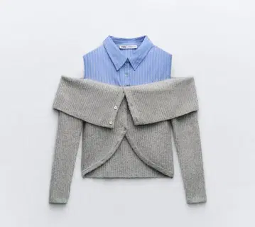 ZARA 대비 컷 아웃 니트 스웨터