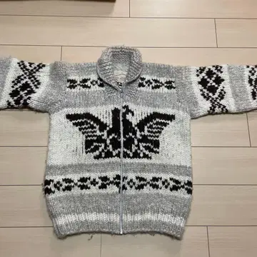 COWICHAN INDIAN 지퍼 카우친 스웨터 두툼함