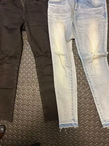 AZUL 스키니 데님 2개 세트 블랙 라이트 블루