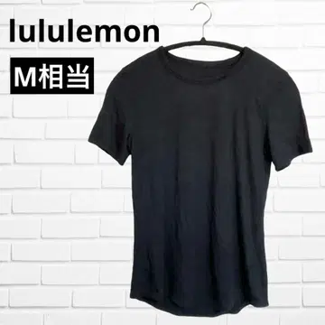 룰루레몬 [M 상당] 리브 소재 라운드 헴 반팔 티셔츠 블랙