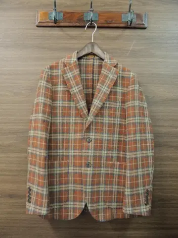 BEAMS HEART 체크 트위드 단처리 3B 테일러드 자켓