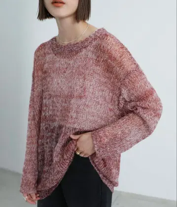 빨간색 니트 넉넉한 얇은 소재 select moca 셀렉트 모카