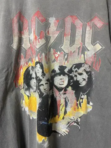밴드 티셔츠 긴팔 구제 의류 ACDC 에이씨디씨 소매 프린트