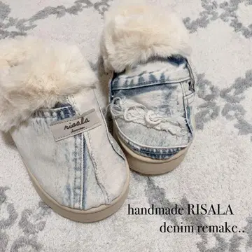 데니 리메이크 퍼 샌들