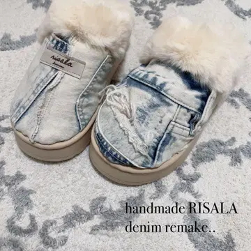 데니 리메이크 퍼 샌들