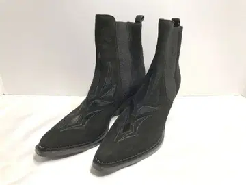 블랙 스웨이드 사이드 고어 부츠