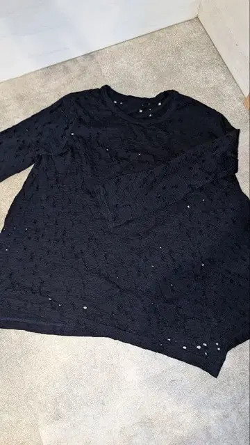 Y's 비대칭 시스루 울 스웨터