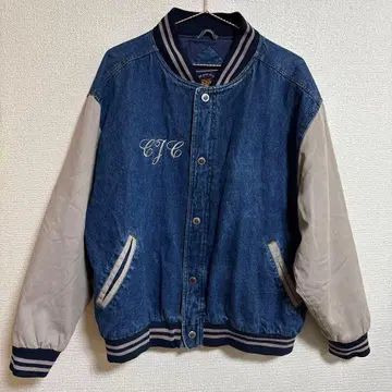 빈티지 Route 66 데님 스타디움 점퍼