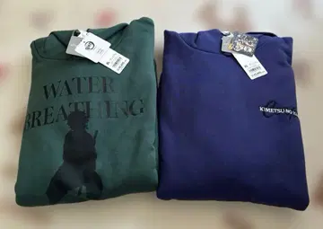 GU 귀멸의 칼날 빅 맨투맨 후드티 2장 세트 새상품