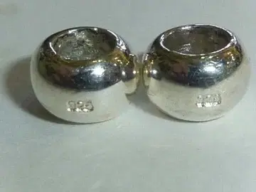 실버 925 견고 비즈 2개 8-8