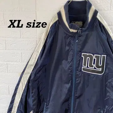 NFL 뉴욕 자이언츠 리브 옷깃 나일론 바시티 자켓 다크 네이비