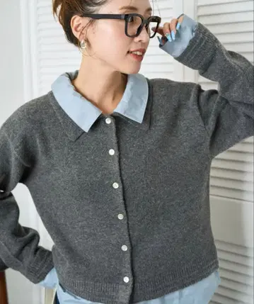 FREAK'SSTORE 셔츠 레이어드 스타일 도킹 니트 가디건