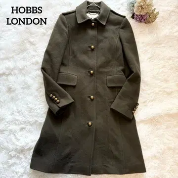 [HOBBS LONDON] 울 롱 코트 골드 버튼 스탠 칼라 카키