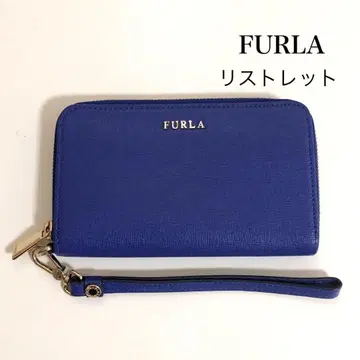 [ 새상품급 ] 훌라 리스트레토 파랑 가죽 스트랩 파우치 지갑