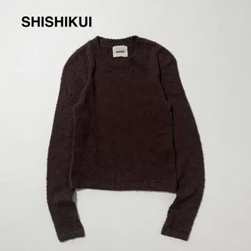 시시쿠이 SHISHIKUI 브라운 크롭 코튼 니트 포코포코