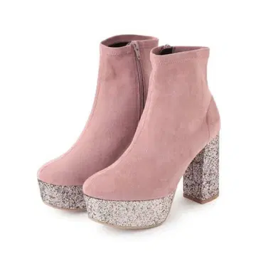 ESPERANZA 락모리 글리터 힐 숏부츠