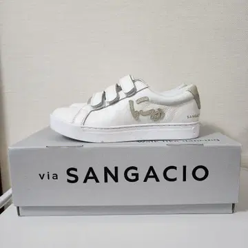 SANGACIO 화이트 벨크로 스니커즈