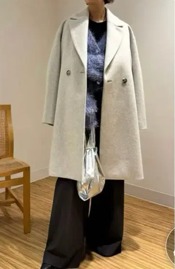 GALLARDAGALANTE 울 비버 체스터 코트 그레이