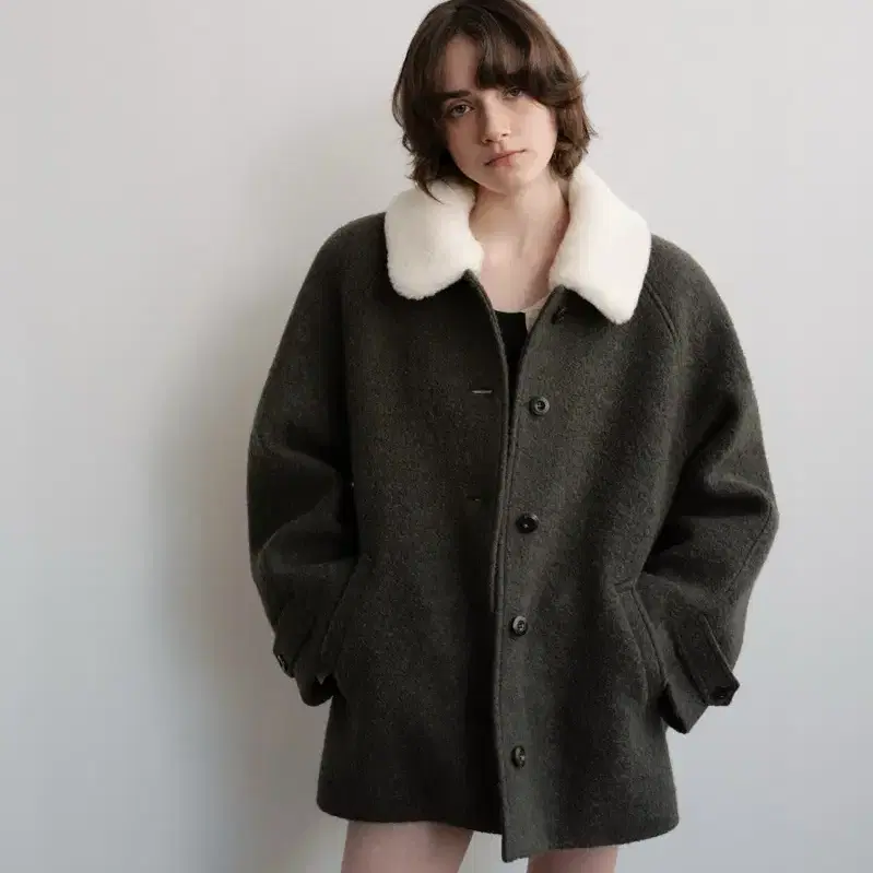 tannat Boucle half coat TANNAT | 타낫 Tanat Black Half Coat on