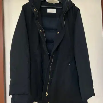 anySis 후드 부착 블랙 다운 자켓