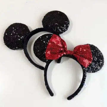 디즈니 머리띠 스팽글 미키 미니 2개