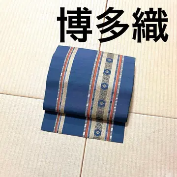 하카타 오리 파랑 보라 그레이 계열 나고야 오비(약 24cm)