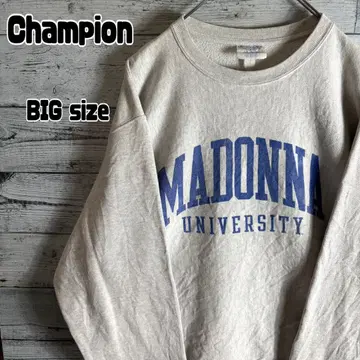 챔피온 리버스 위브 복각 칼리지 로고 맨투맨 그레이 2XL