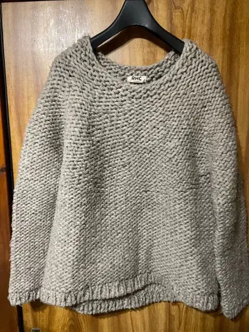 RHC 그레이 울 긴팔 스웨터 S 모 100% 페루제