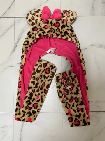 미니 마우스 레오파드 무늬 머플러 캡