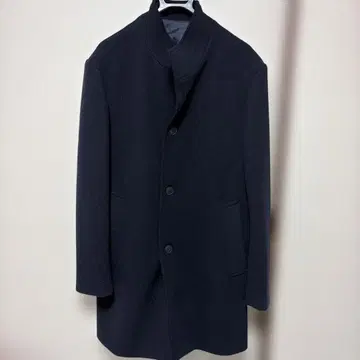 히로미치 나카노 hn.Coat 네이비 체스터 코트