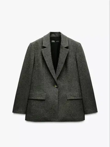ZARA 자라 헤링본 울 블렌드 블레이저 자켓 XS