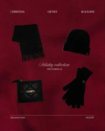 DIANTE 크리스마스 박스 니트 모자만