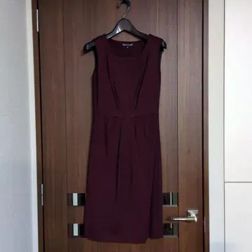 Mimi GranT 버건디 슬리브리스 원피스