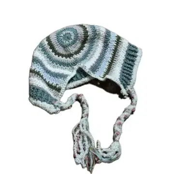 손뜨개질 나선형 무늬 겨울용 빅 사이즈 모자