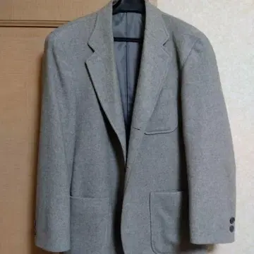 그레이 울 혼방 싱글 브레스티드 자켓