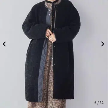 코엔 2way 보아 퀼팅 리버서블 코트 L 블랙