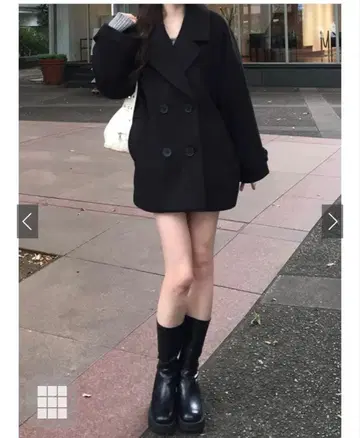 샤기 코쿤 코트 GRL 블랙 겨울 코트