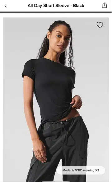 alo 블랙 반팔 티셔츠 All Day Short Sleeve