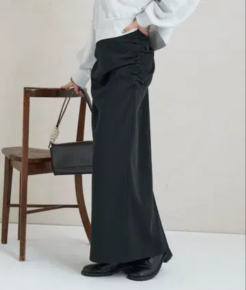 mystic 사이드 개더 턱 스커트