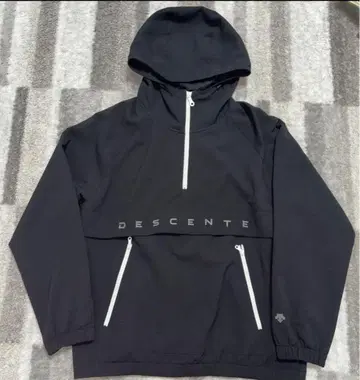 데상트 하프 지퍼 풀오버 M 후드티 자켓 남성용 블랙