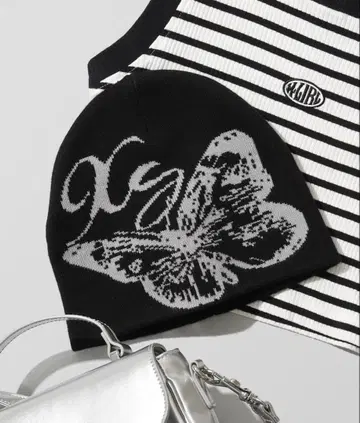 X-girl 비니 BUTTERFLY JACQUARD BEANIE