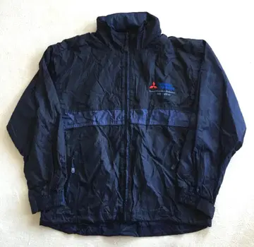 Mitsubishi 자수 장식 후드 부착 나일론 자켓 파카 미쓰비시