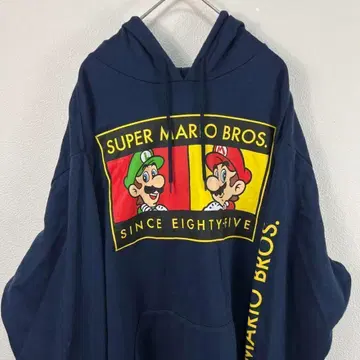 USA 구제 의류 슈퍼 마리오 super mario 후드티 네이비