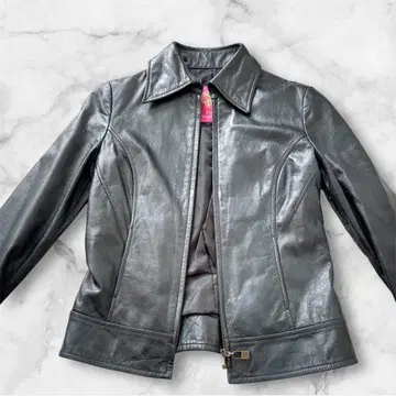새상품급 Pink Papillon 소가죽 천연 가죽 메탈릭 가죽 자켓