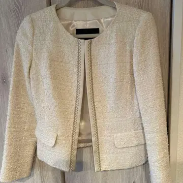 UNTITLED 노카라 자켓 사이즈 2 화이트