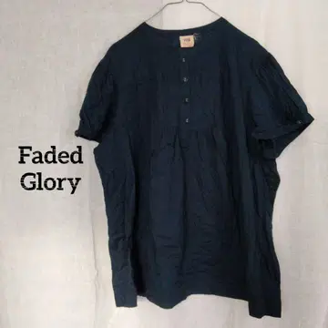 1점 한정 Faded Glory 네이비 반팔 셔츠 블라우스 상의