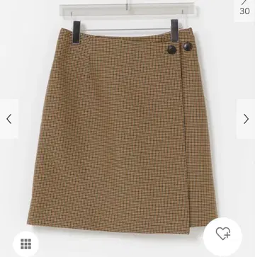 울 블렌드 체크 스커트