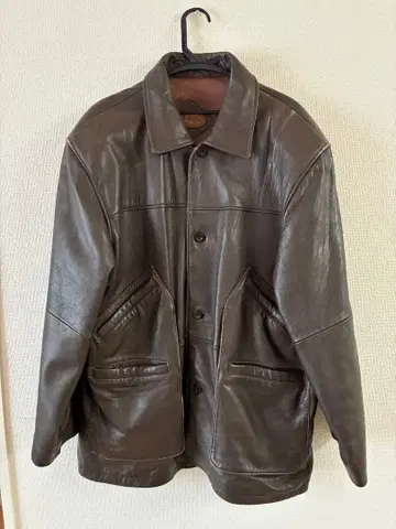 BoBino 천연 가죽 가죽 자켓 브라운 가죽 점퍼 카 코트